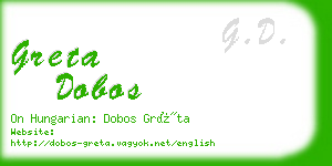 greta dobos business card